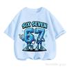 Boys Retro Pixel Art Six Seven Print Short Sleeve Tee Breathable Cotton Perfect for Casual Outings  Street Styledf0011