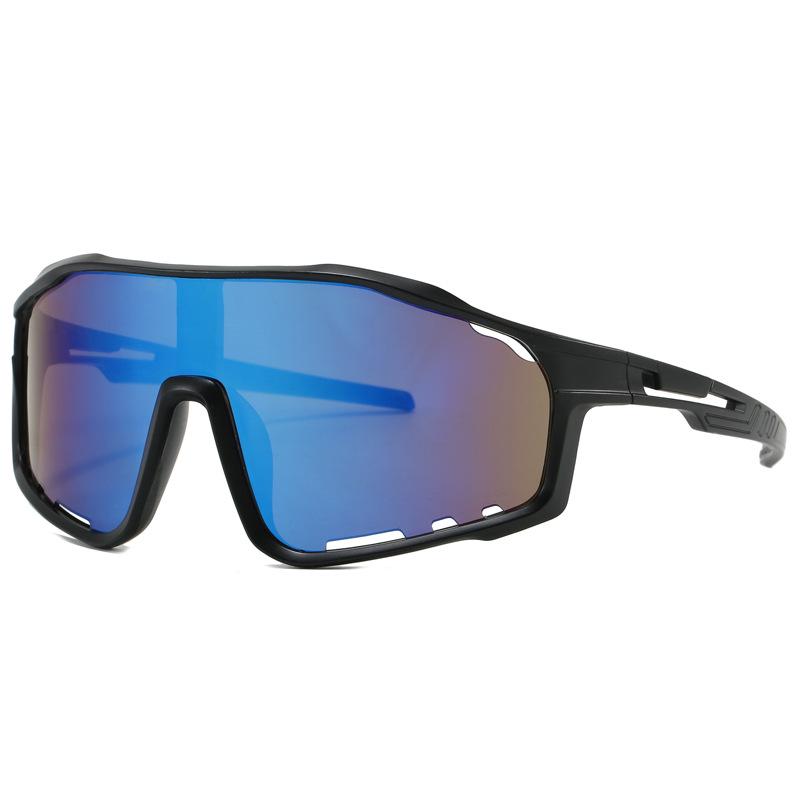 Iridescent Large Frame Cycling Glasses: Windproof, Dustproof, Sport Sunglasses for Outdoor Sun Protection