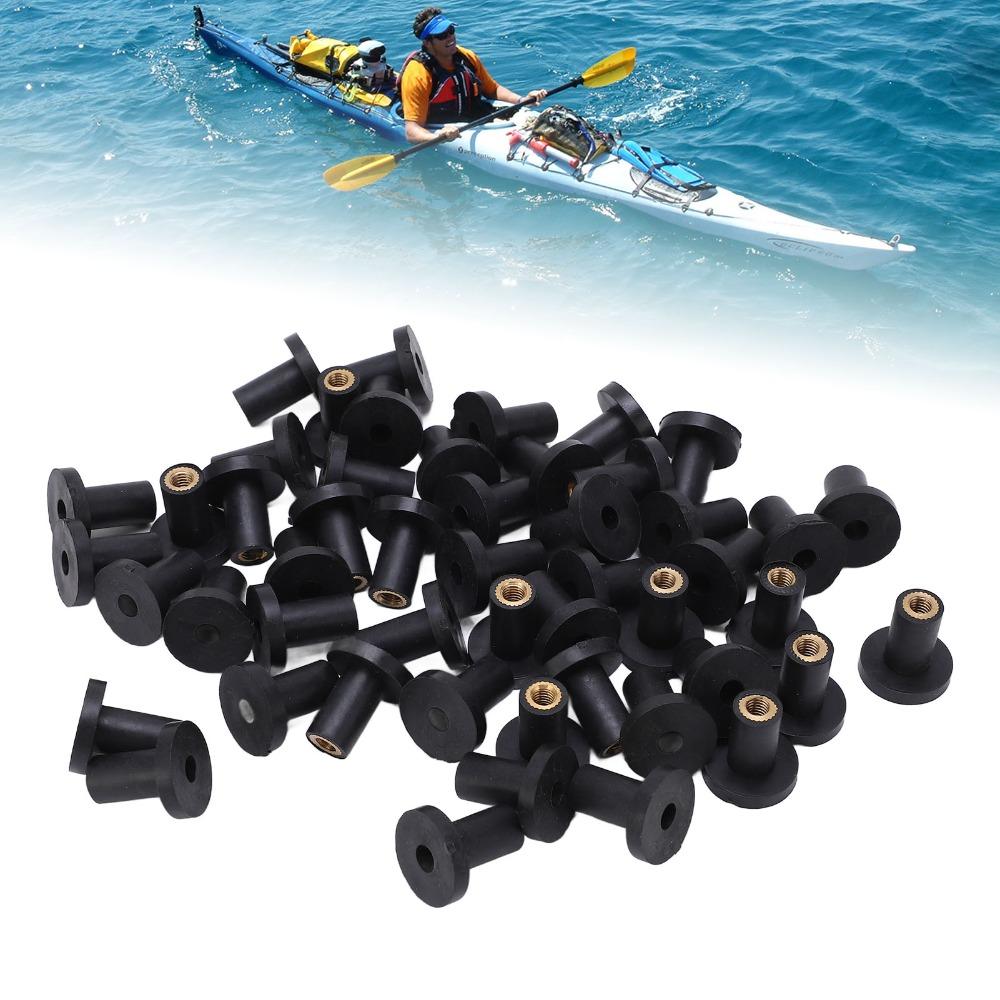 50PCS Brass Thread Insert Rubber Well Nut Fasteners Windscreen Mounting Nuts Bolt Hole Sealing