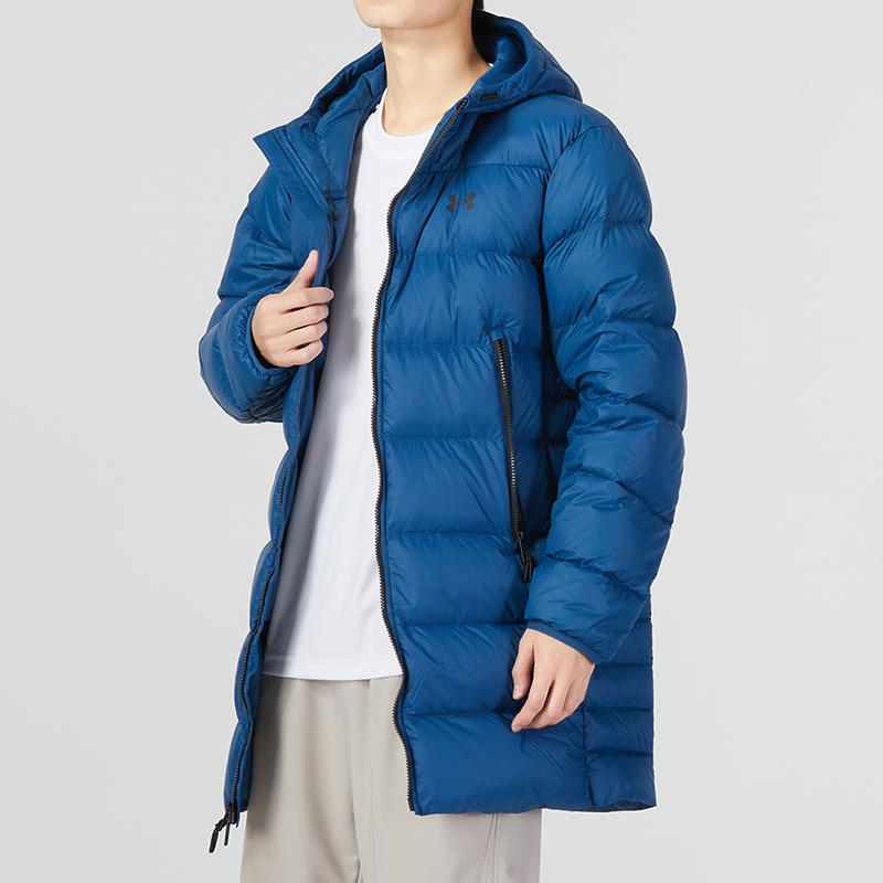 Under Armour Armour Down Logo Print Zipper Thick Warm Down Jacket Men Jacket Blue 1373663-437