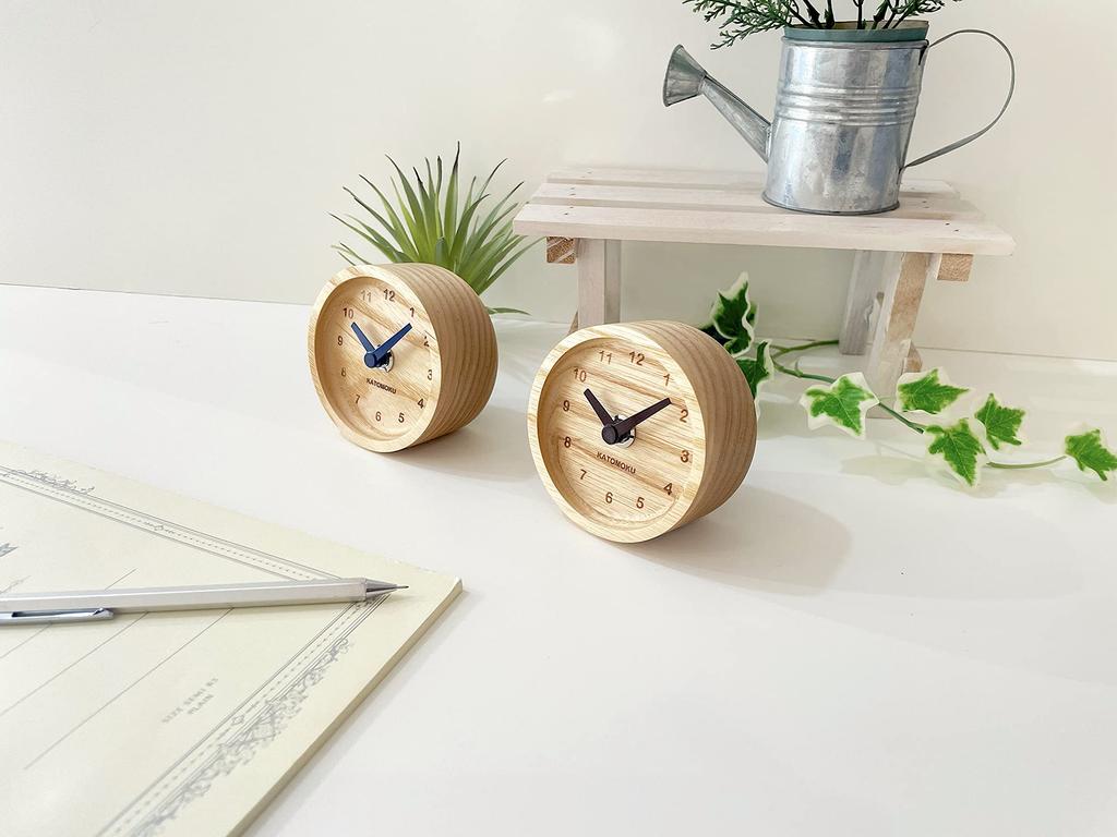 KATOMOKU Mini Clock km-125BR Ash Limited Edition Brown