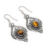 Natürlicher Tigerauge Edelstein 925 Sterling Silber Schmuck Ohrring 2,05" AE-11908