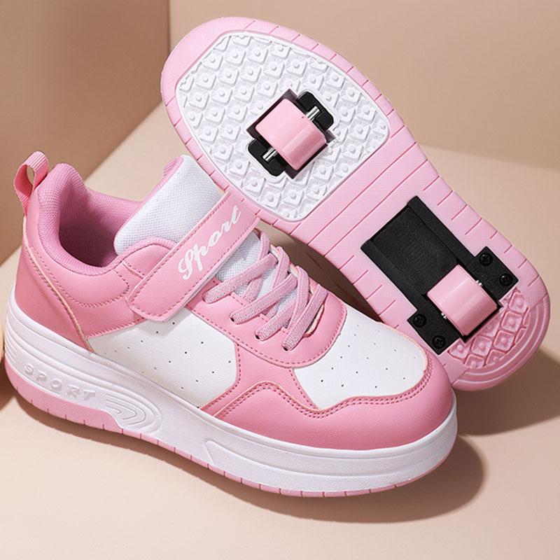 28-40 Children's Sneakers Running Shoes Two-wheeled Disassembly Student Skate Shoes Sneakers