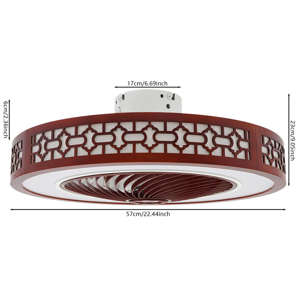 22in Red Ceiling Fan w/Light Remote Control 3-Color Lighting Modes 110V 64W NEW