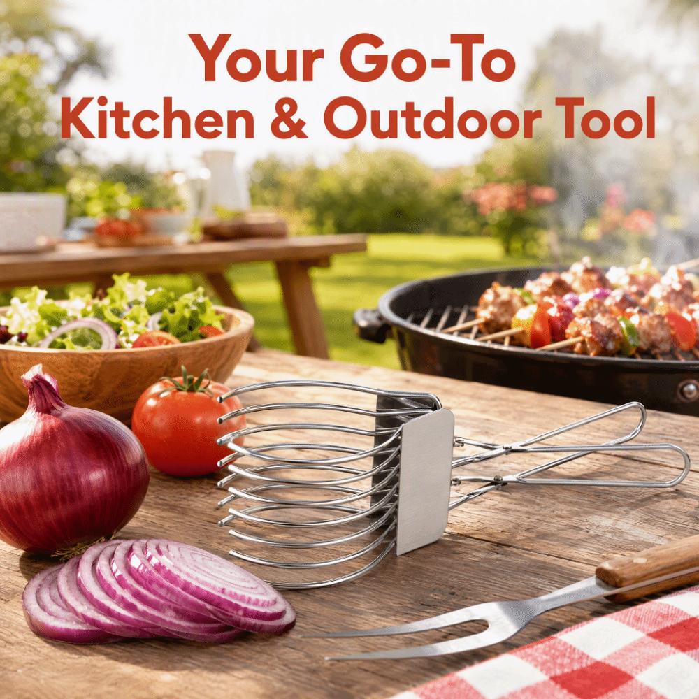 Handlicher Zwiebelschneider Clip Schwerlast Fleischschneider für BBQ Tragbarer Orangen Zitronen Obstschneider BBQ Party