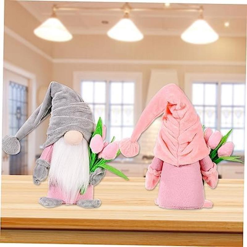 Amosfun 2 Pack Dwarf Dolls Cute Gnome Plush Toys Soft Stuffed Animals Desktop Decor Gift for Birthday Party