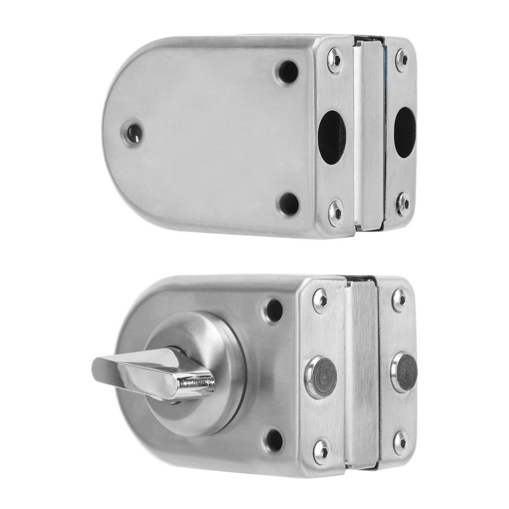 Double Door Push Sliding Access Control Office Glass Door Lock Stainless Steel Lock with 3 Keys