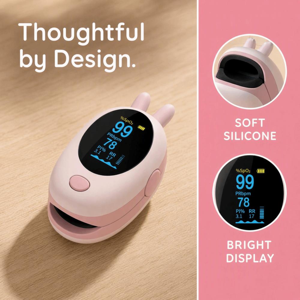 Voice Monitoring Pulse Oximeter Rechargeable Finger-Clip Oximeter Health Tracking