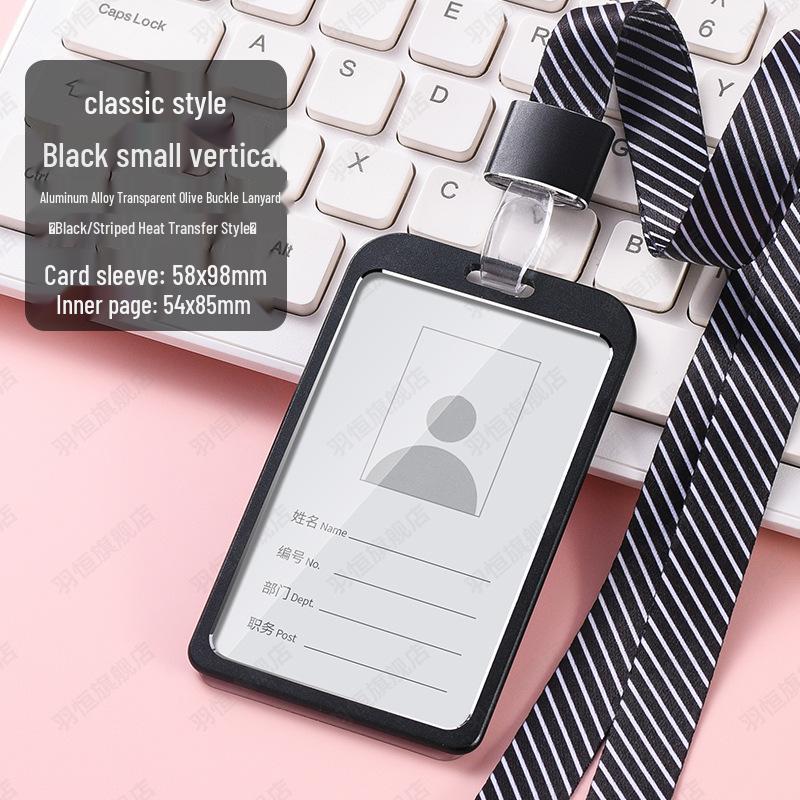 Aluminum Alloy Employee ID Badge Holder with Lanyard