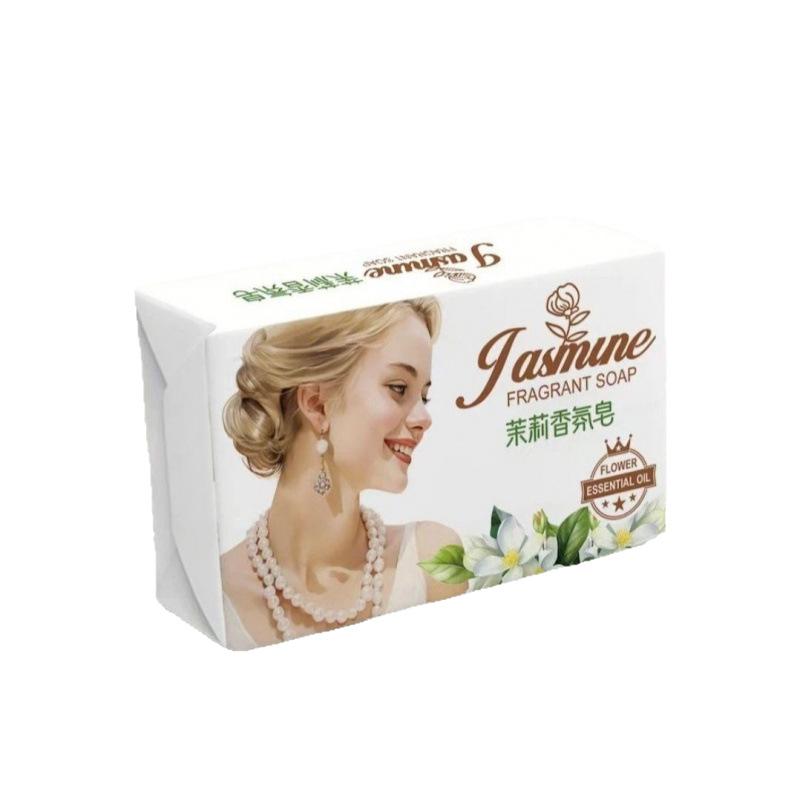 Jasmine Scented Soap for Men & Women: 4 Bars (135g each) - Bathing, Facial Cleanser, Moisturizer, Long-Lasting Fragrance, Family Pack.