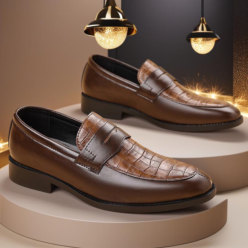 Spring and Autumn Men's Shoes Dress Casual Shoes Men's British Foot Set Large Size Leather Shoes Men's