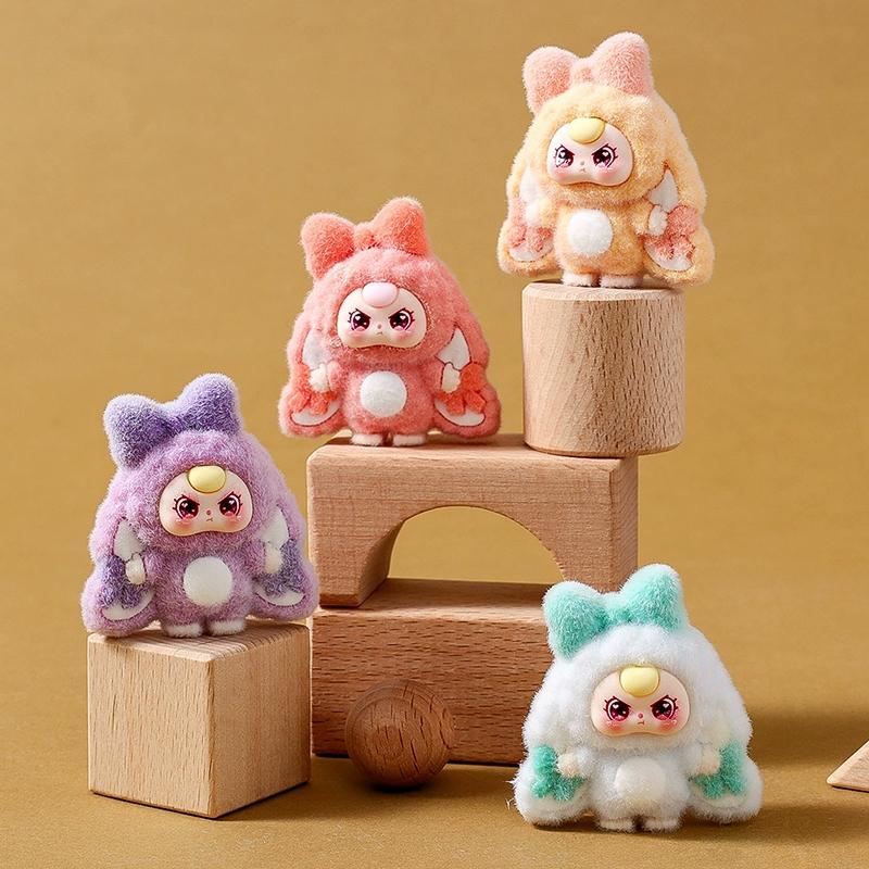 1/2/5/10pcs Trendy Desk Accessorie Mini Cartoon Figures Flocked Doll Ornament Office Accessorie Kawaii Desktop Decor Gifts