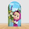 Children's Birthday Theme Party Decoration Arch Backdrop Cover Girl and Bear Birthday Background Decor Baby Shower Supplies