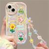 Carine Cover per Telefono a Catena con Fiori 3D Cartoon Per iPhone 15 Pro Max 14 12 11 13 Mini X XR XS 6 6S 7 8 Plus SE Custodia Morbida in Silicone