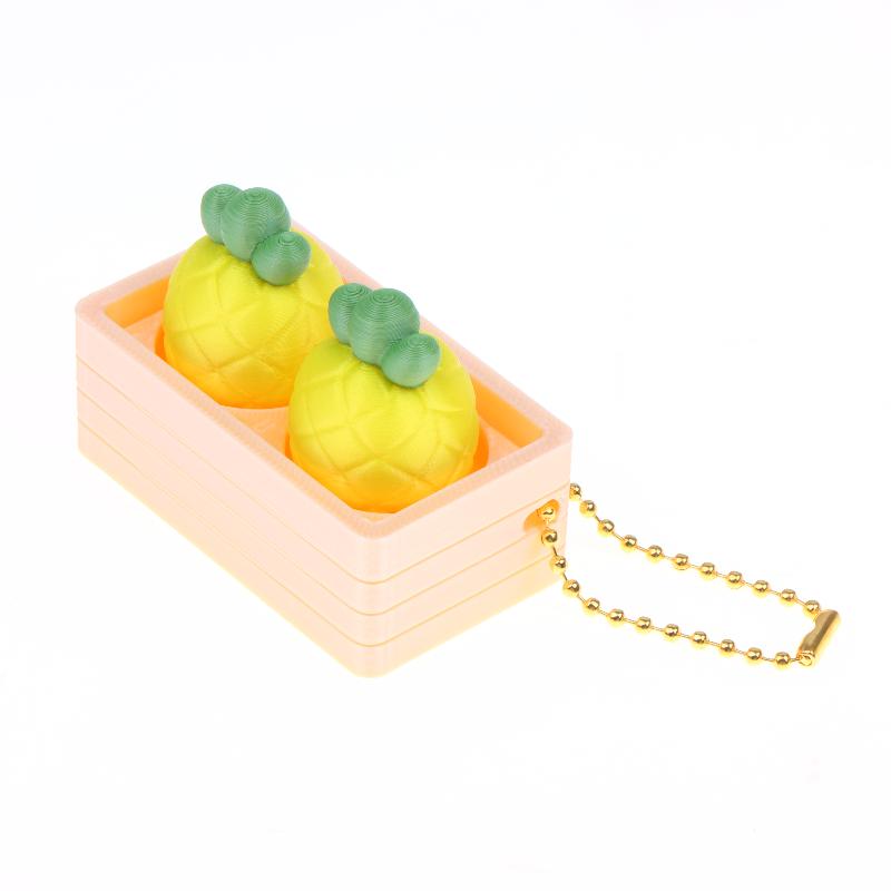 Creative Cute Fruit 2/4-Square Button Keychain Kids Portable Stress Relief Toy Charm Couple Bag Ornament