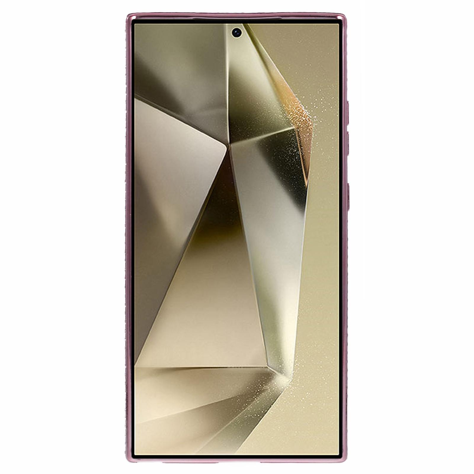 

For Samsung Galaxy S24 Ultra Case TPU Rhinestones Decor Gradient Glitter Kickstand Phone Cover Rose Gold