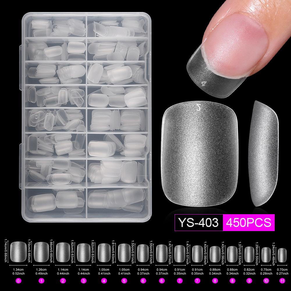 Matte 450-Piece Almond Wearable Nail Tips - Ultra-Thin, Seamless, No Filing Needed False Nails for Manicure
