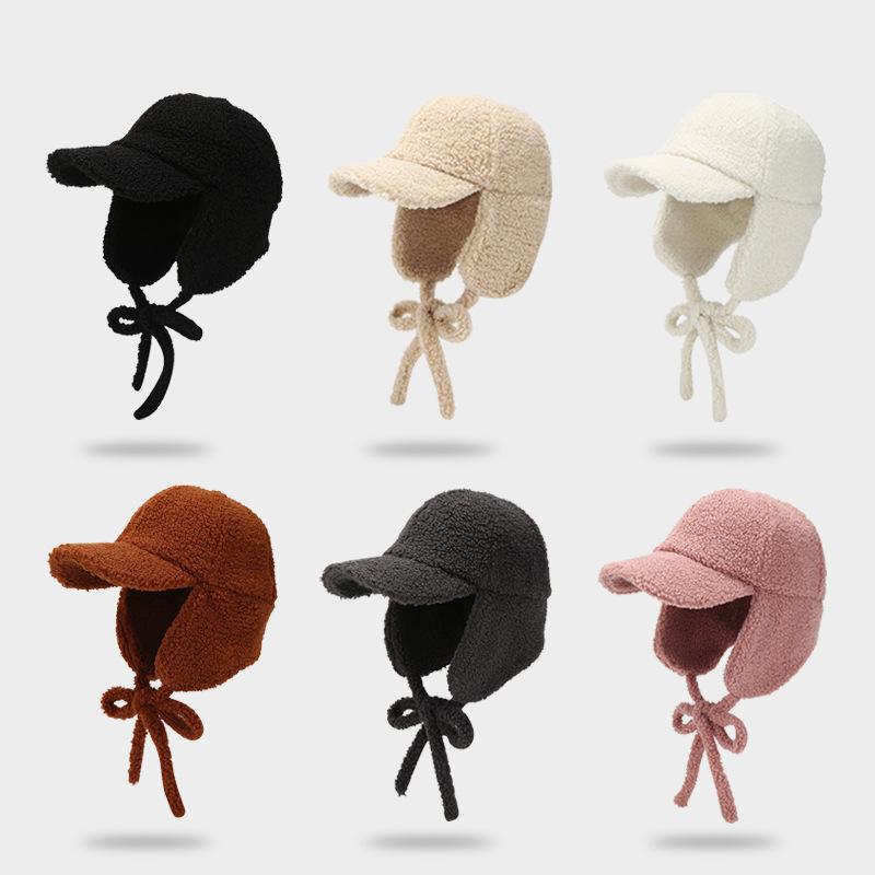 Autumn Winter Hats For Women Men Velvet Ear Protection Baseball Cap Fashion Outdoor Casual Windproof With Ear Flaps Riding