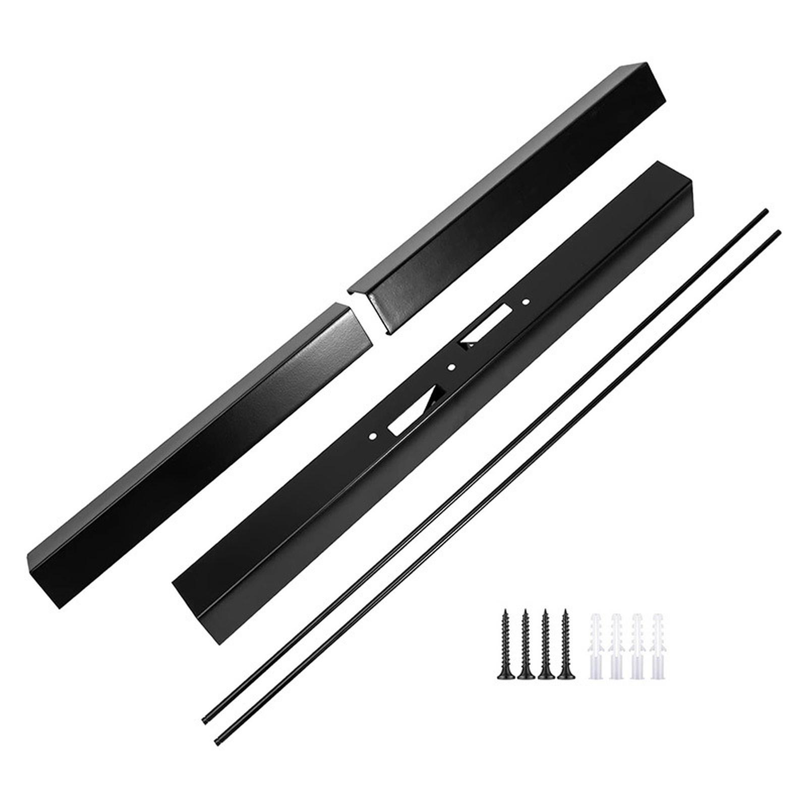 

J11N Adjustable Fireplace Rod Kit Install To Leveling The Fireplace Mesh Black Metal For Fireplace Spark Screen one size чорний