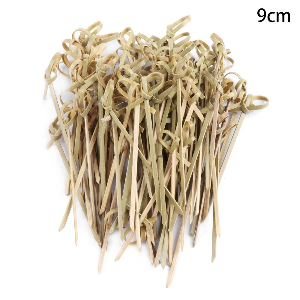 100 шт. одноразовых бамбуковых палочек-шампуров, коктейльных палочек, вилок для фруктов, украшений для вечеринок на гриле, барных принадлежностей