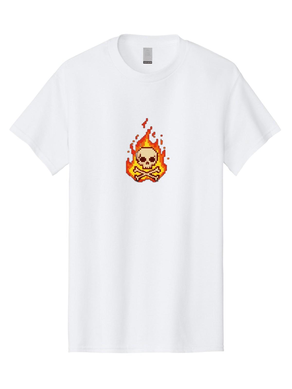 Pixel-Skull-And-Crossbones Mens Graphic Tee, 100% Cotton, Casual Summer Wear S разноцветный