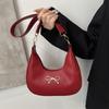 Handbag Bow Shoulder Bag PU Leather Crossbody Bag Casual Crescent Bag  Girls