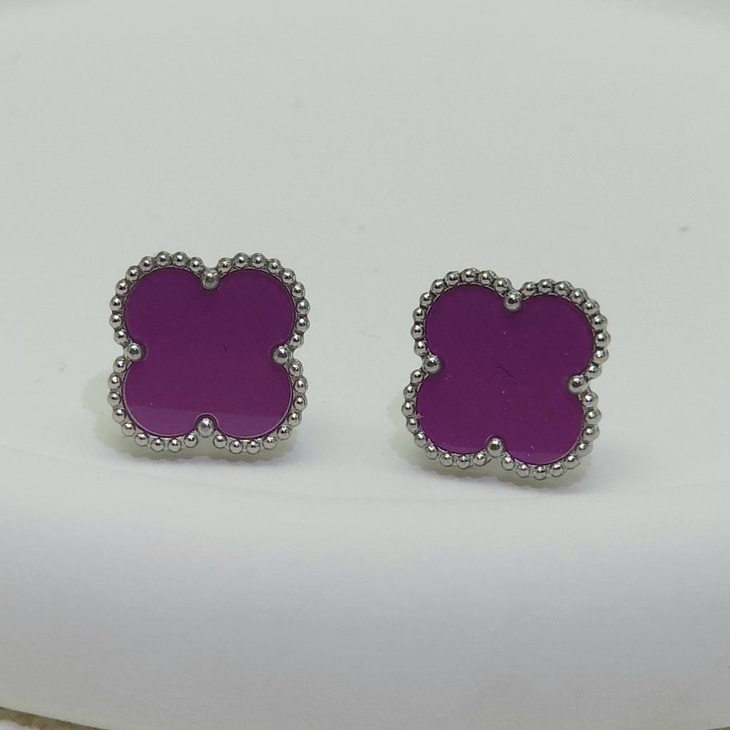 High Quality Titanium Steel Natural Mother-of-pearl Four-leaf Clover Earrings for Women 18K Fashion Premium Earrings