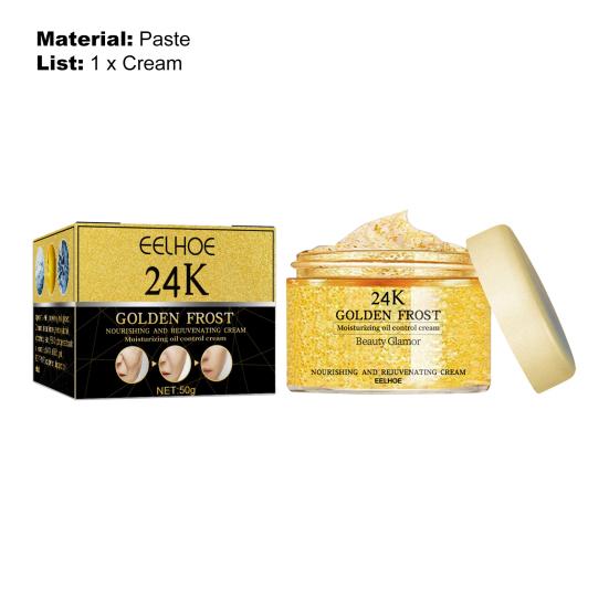 50g/Box Face Cream Non-Irritating Fast Absorption No Alcohol Effective Multifunctional Moisturizing Gentle 24K Golden Frost Oil Control Cream for Girl