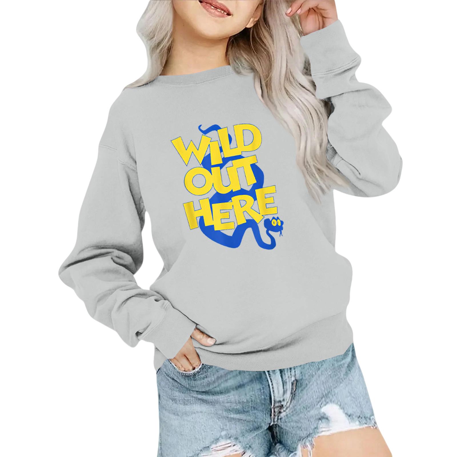 

Детский модный свободный повседневный свитшот с длинными рукавами и принтованным воротником 120