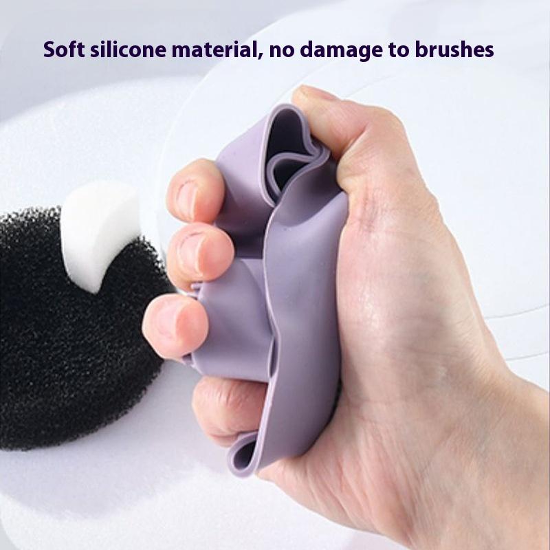 Herramienta de Limpieza de Brochas de Maquillaje ,1 Pieza de Silicona Linda Portátil con Forma de Oso Limpiador de Brochas de Maquillaje Para Prevenir Residuos de Maquillaje