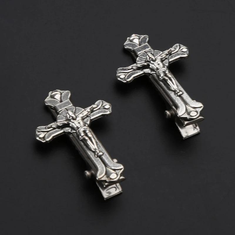 Lot de 2 barrettes à cheveux style punk, style croix, tendance, décoratives pour Halloween, pour cosplay
