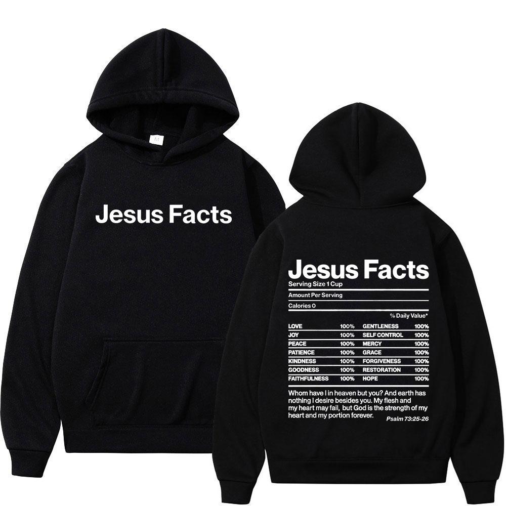 Christian Jesus Facts Bible Verse Hoodies Men's Women Clothing Fashion Harajuku Sweatshirts Fleece Long Sleeves Pullovers