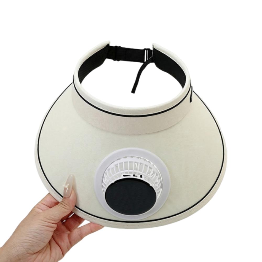 Breathable Sun Hat with Fan Wide Brim Beach Sunshade Hat Outdoor Visor Hat Mountain Climbing