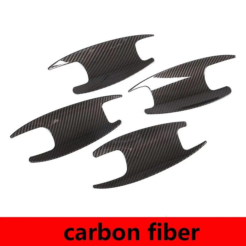 For Mercedes Benz E Class W213 2016-2022 ABS Matt blackBright/carbon Fiber Car Door Bowl Cover Trim Sticker Car Accessories