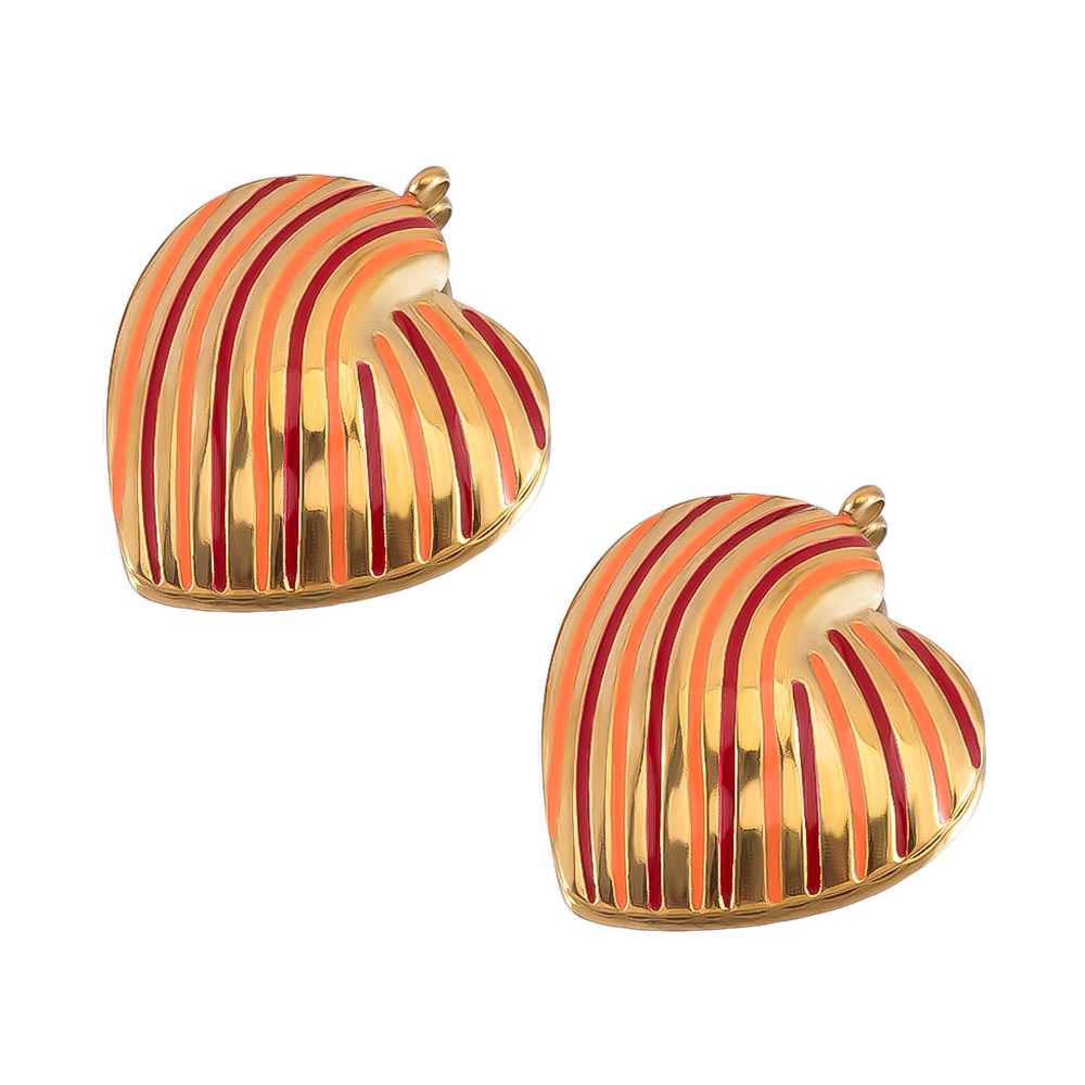 2pcs Stainless Steel Orange Enamel Retro Anklet Charm Bohemia Gold Plated Pendant Base for DIY Earring Necklace Jewelry Findings