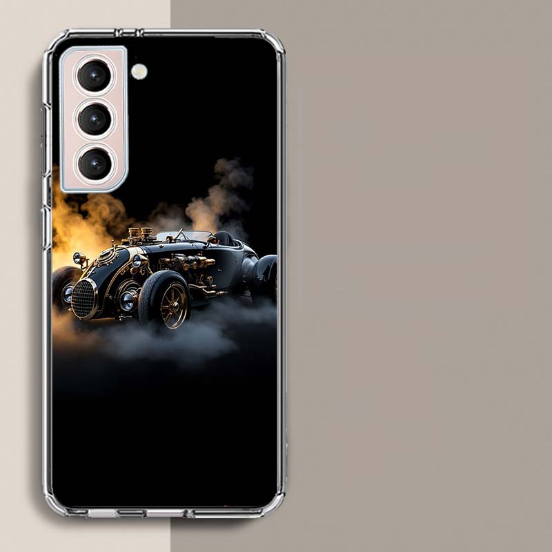 Steampunk Car Phone Case For Samsung Galaxy S25 Edge S24 S23 FE S21 S20 S10 Plus S22 S26 Ultra Cover Clear Cases TPU Capa Shell
