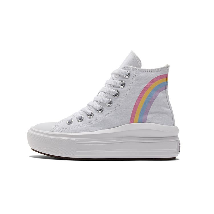

New Converse Chuck Taylor All Star Move Platform High GS Rainbow Cloud A04344C 38.5