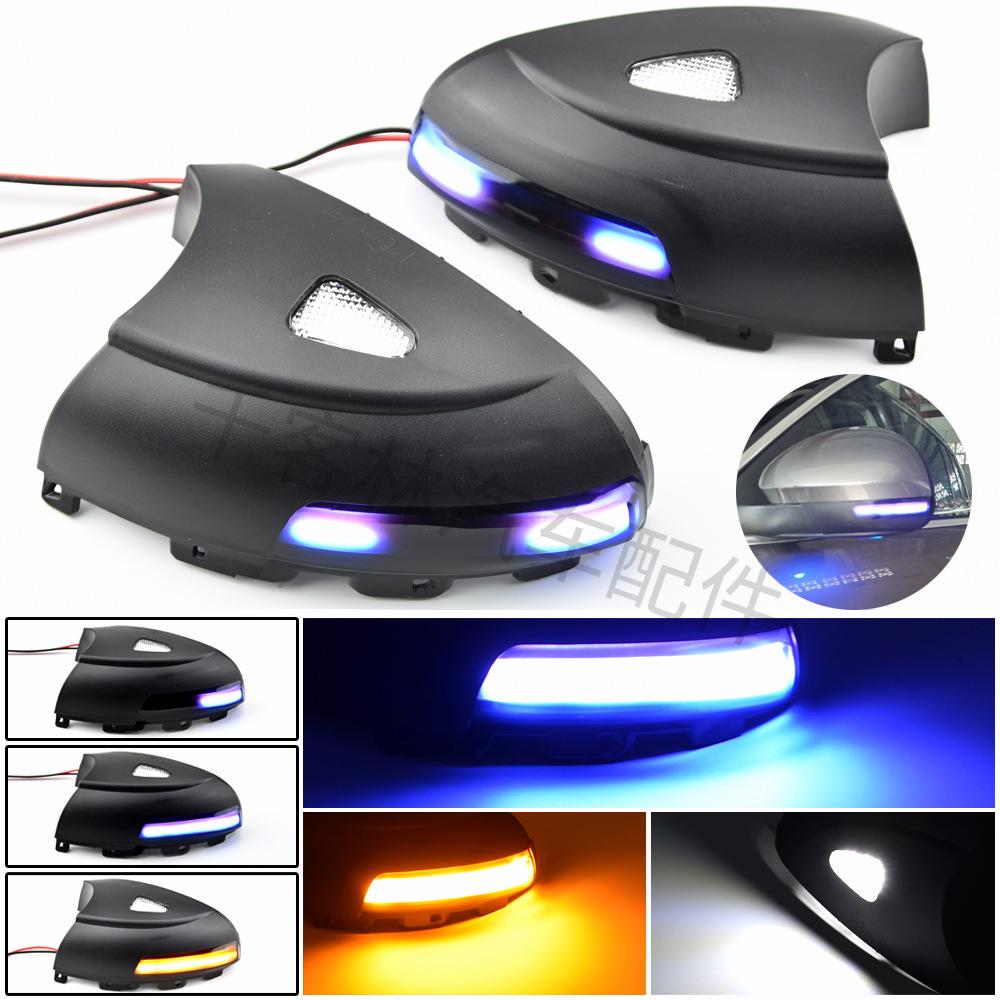 

Volkswagen Tiguan MK1 2008-2016 Светодиодный указатель поворота зеркала двойного цвета (синий/желтый) с подсветкой околодверного пространства