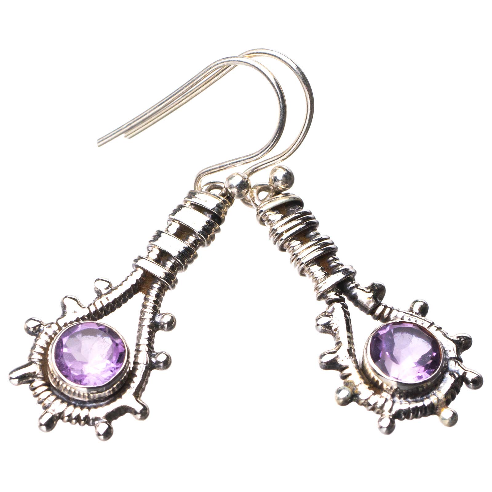 

StarGems® Natural Amethyst Handmade 925 Sterling Silver Earrings 1.5 E1177
