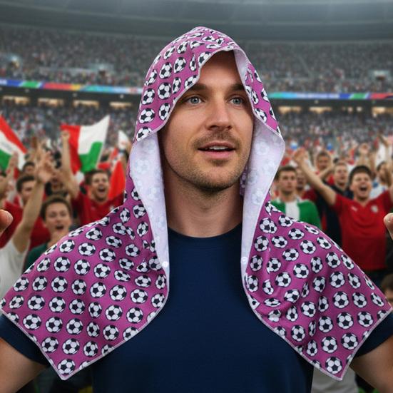 Football Print Cooling Hoodie Towel Sun Protection Ice Towel Summer Quick Dry Breathable Sports Party Head Wrap Shawl
