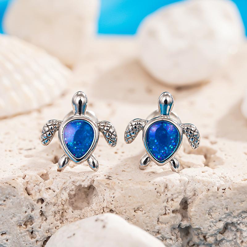 Kreative Tier-Steckohrringe für Damen Niedliche Vielseitige Schildkrötenförmige Accessoires Zarter Damen-Party-Schmuck