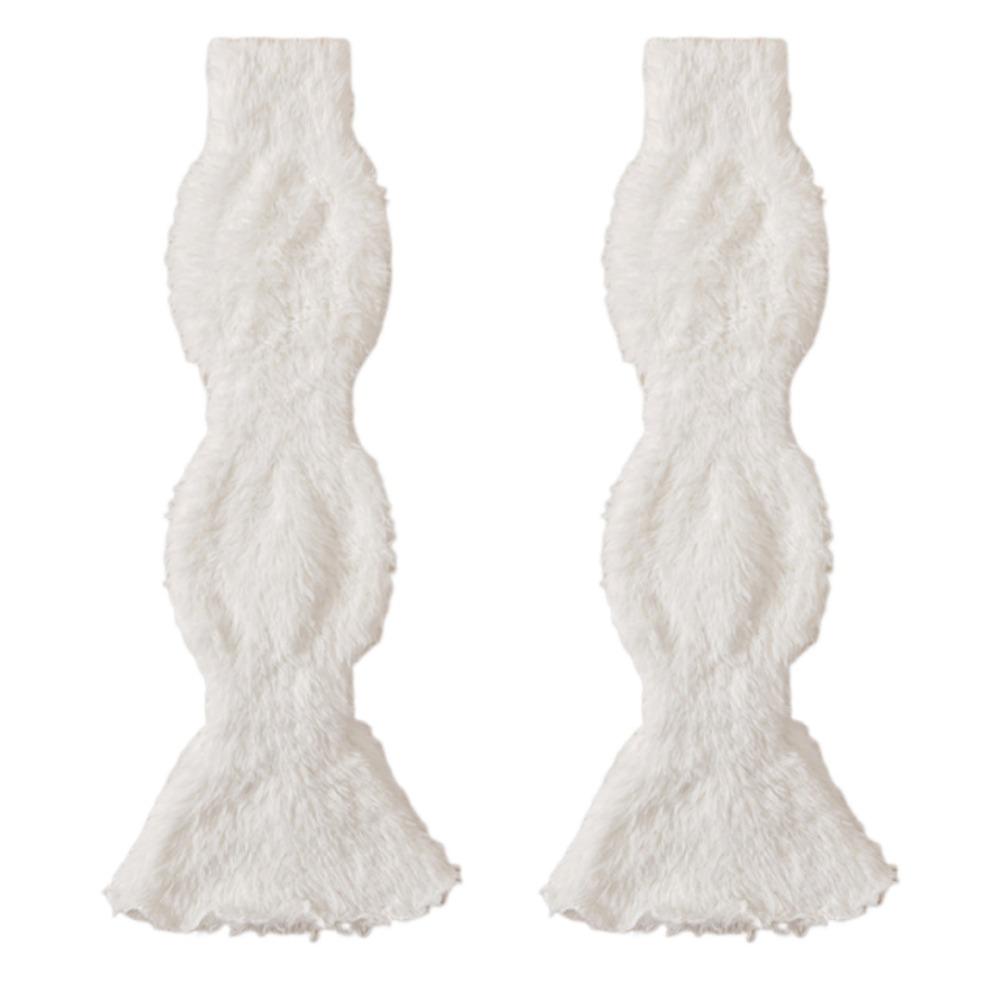 

Y2K Коралловый флис Чехол для ног Милые женские гетры Ворсовые носки JK Гольфы до колена Девушка белый