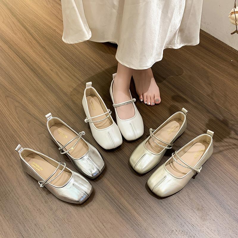 Jane Single Shoes Women's French Retro Mary with Flat-bottomed Summer 100-match Skirt 2025 New Soft-soled Beanie Shoes