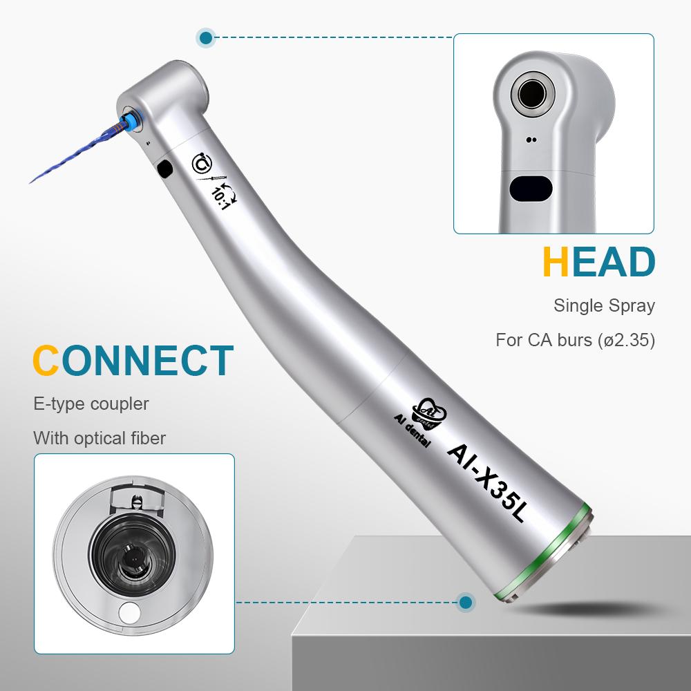 Dental Contra Angle Handpiece AI-X35L 10:1 Reduktion 60º vridande fram- och återgående rörelse med fiberoptik