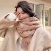 Girls Tassel Thick Imitation cashmere Checked Korean Long Shawls Women Winter Scarves Grid Wraps