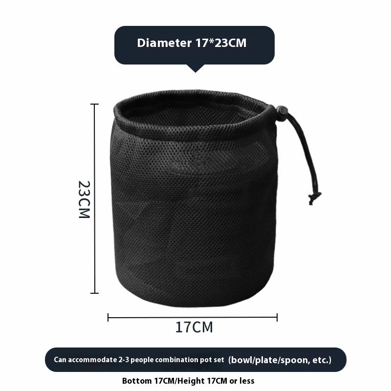Drawstring Pocket BBQ Water Cups Tableware Organizer Outdoor Camping Storage Protective Bags Portable Picnic Cookware Mesh Bag