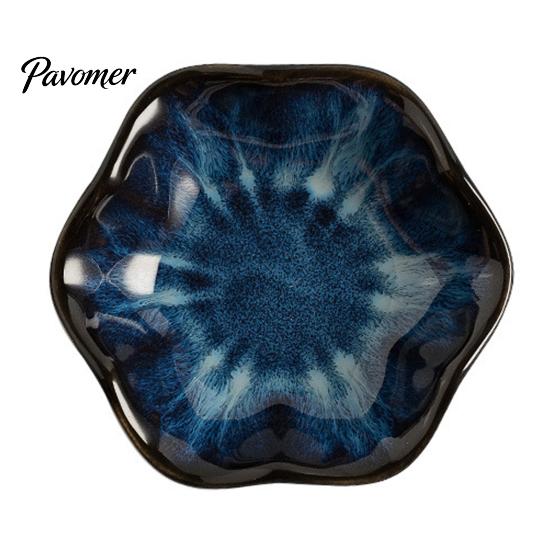 Photogenic Serving Dish Ceramic Small Dipping Plate, with Lotus Leaf Texture, Tea Room Easy Cleaning Soy Bowl, for Restaurants Parties Holidays