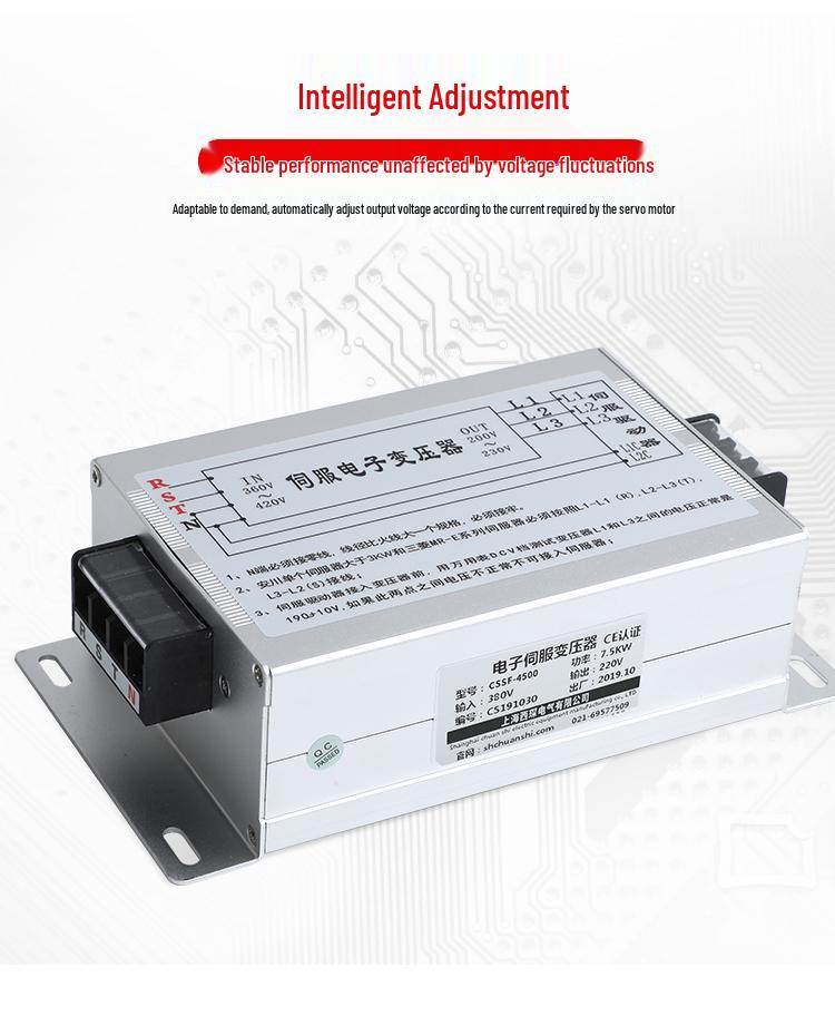 Three-Phase Intelligent Servo Electronic Transformer (380V to 220V/200V, 3KW/5.5KW/7.5KW/15KW)