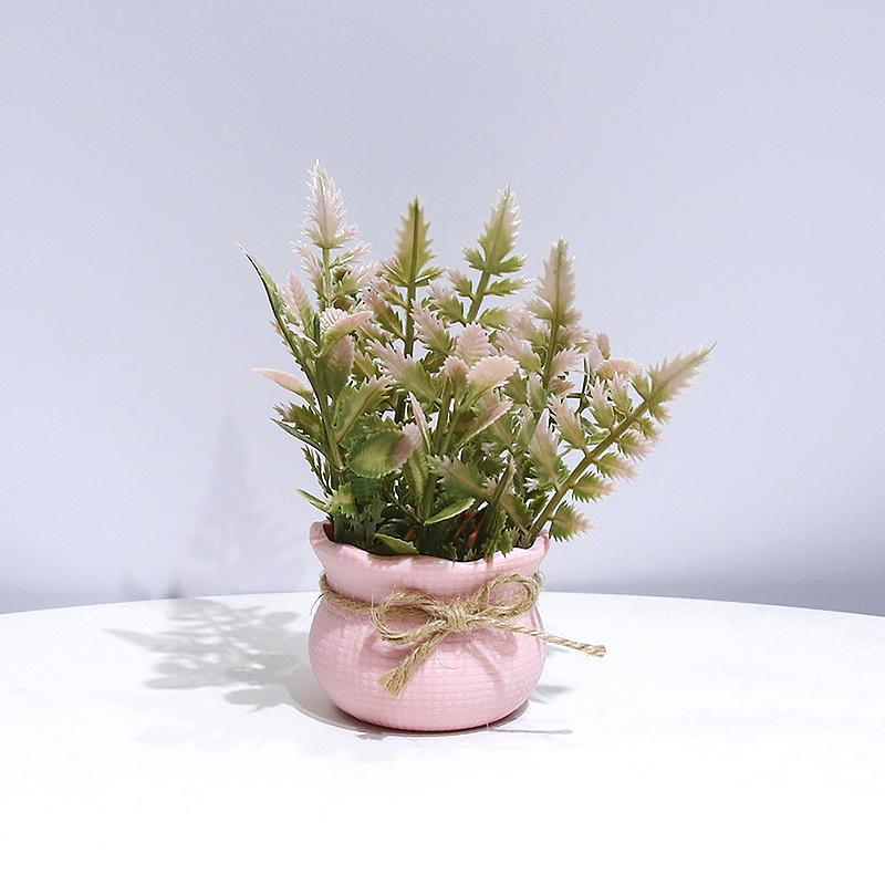 1/4 Stück Simulierte Topfpflanzen Niedliches Phalaenopsis-Design Bürodekor Rosa Thema Geschenk Mini Party 13cm