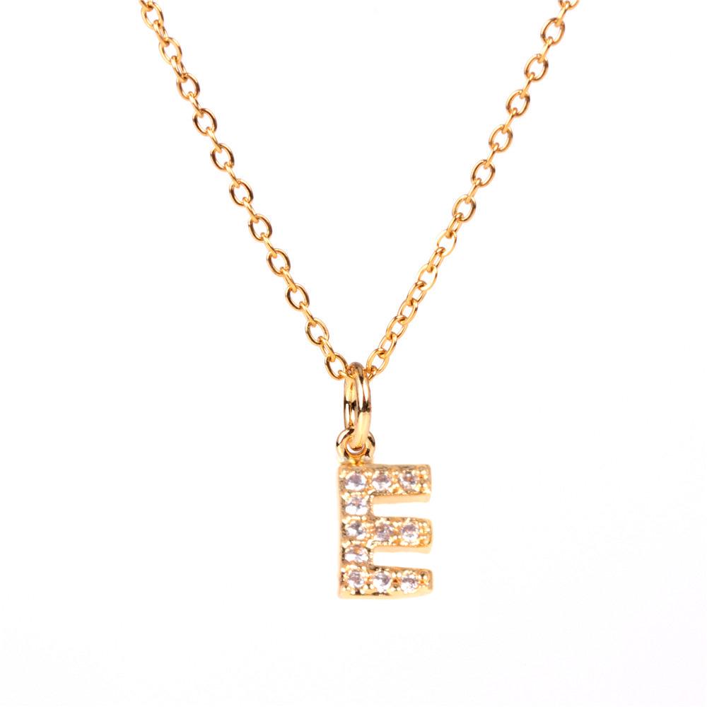 New Diamond Clavicle Necklace with 26 Alphabet Pendants - Stylish European and American Jewelry